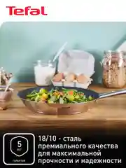 Серебряный набор посуды с крышкой Tefal Cook Eat B922S434 28/20/16 см