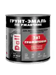 Грунт-эмаль по ржавчине Dali 3 в 1, графитовая, 2 л, серая