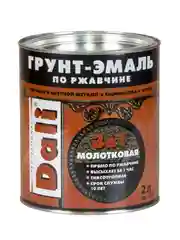 Грунт-эмаль по ржавчине Dali 3 в 1, молотковая, 2 л, черная