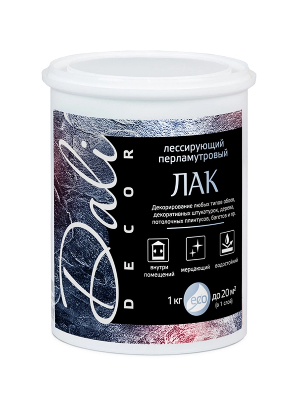 Лак лессирующий перламутровый Dali-Decor, серебро, 1 кг