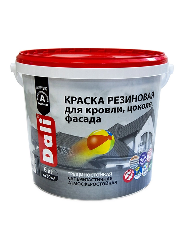 Краска резиновая Dali, глубокоматовая, 6 кг, RAL 6005, зеленый мох