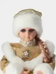 Золотой символ праздника - Деда Мороз и Снегурочка, Статуэтка поющая песню "Ёлочка"