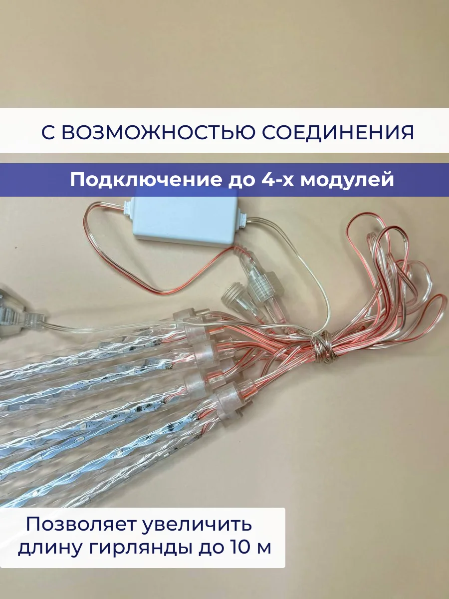 Синий гирлянда сосульки тающие уличная светодиодная 30 см