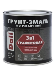 Грунт-эмаль по ржавчине Dali 3 в 1, графитовая, 0,75 л, черная