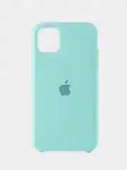 Бирюзовый apple iPhone 11, Айфон 11, чехол матовый Silicone case объемный с принтом для iPhone 11