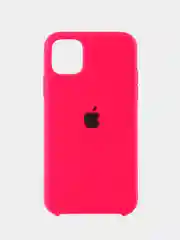 Кораллово-розовый apple iPhone 11, Айфон 11, чехол матовый Silicone case объемный с принтом для iPhone 11
