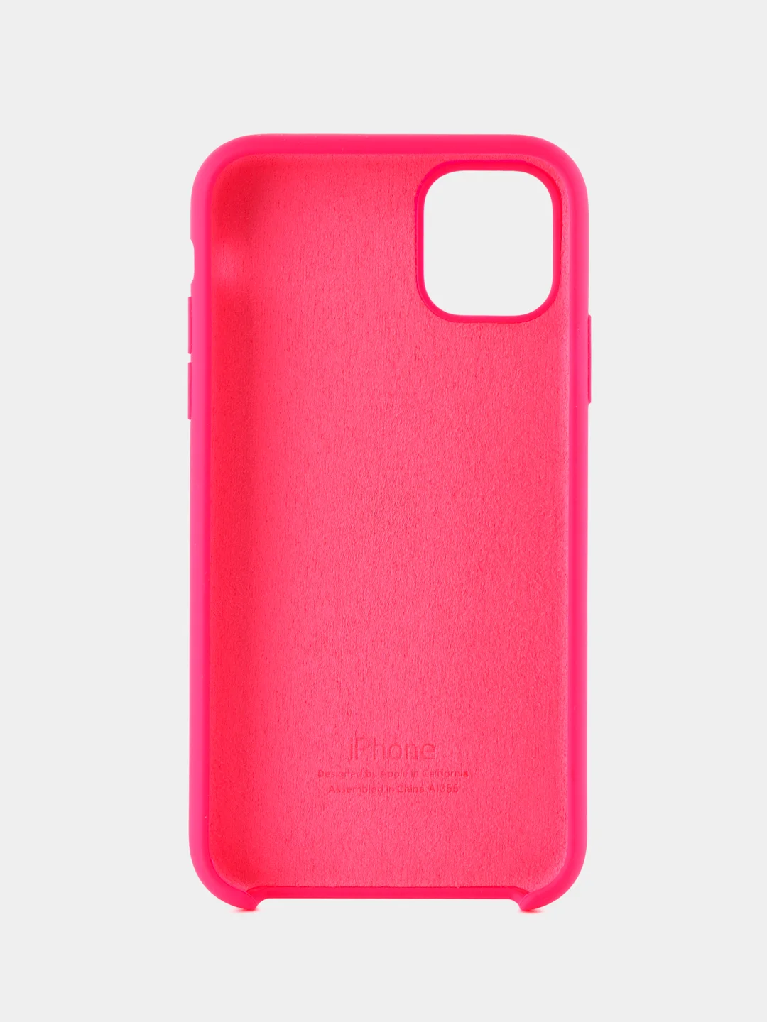 Кораллово-розовый apple iPhone 11, Айфон 11, чехол матовый Silicone case объемный с принтом для iPhone 11