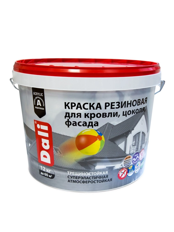 Краска резиновая Dali, глубокоматовая, 12 кг, зеленая