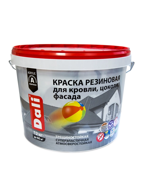 Краска резиновая Dali, глубокоматовая, 12 кг, RAL 6005, зеленый мох