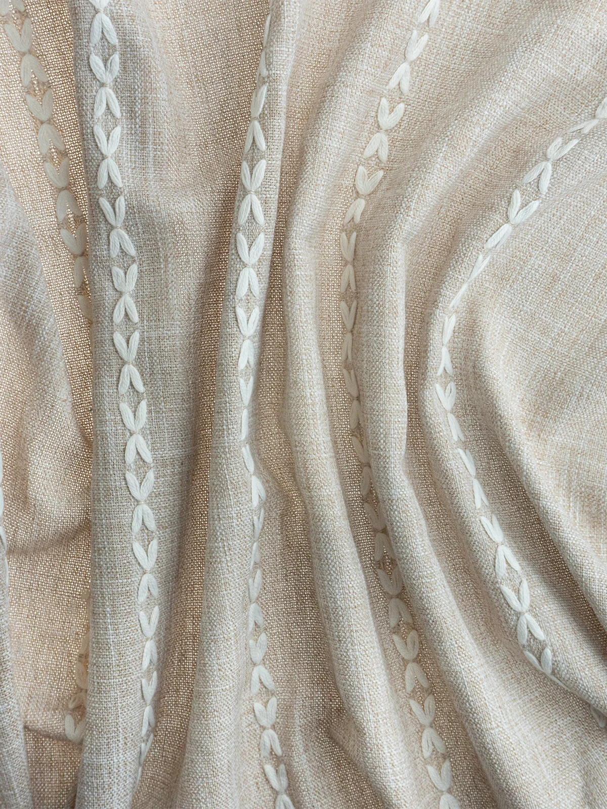 Штора для ванной Лён, тканевая, 180 x 200 см, бежевая