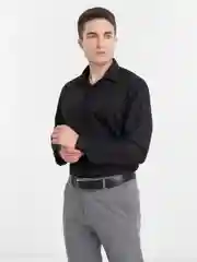 Черный рубашка классическая с длинным рукавом, приталенная Slim fit