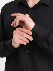 Черный рубашка классическая с длинным рукавом, приталенная Slim fit