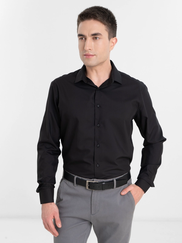 Рубашка классическая с длинным рукавом, приталенная Slim fit