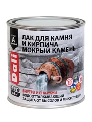 Лак для камня и кирпича Dali Мокрый камень, акриловый, полуглянцевый, 0,75 л