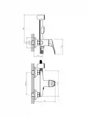 Гигиенический душ Decoroom DR21058, однорычажный, хром
