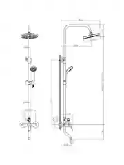 Душевая система Decoroom DR21071, хром