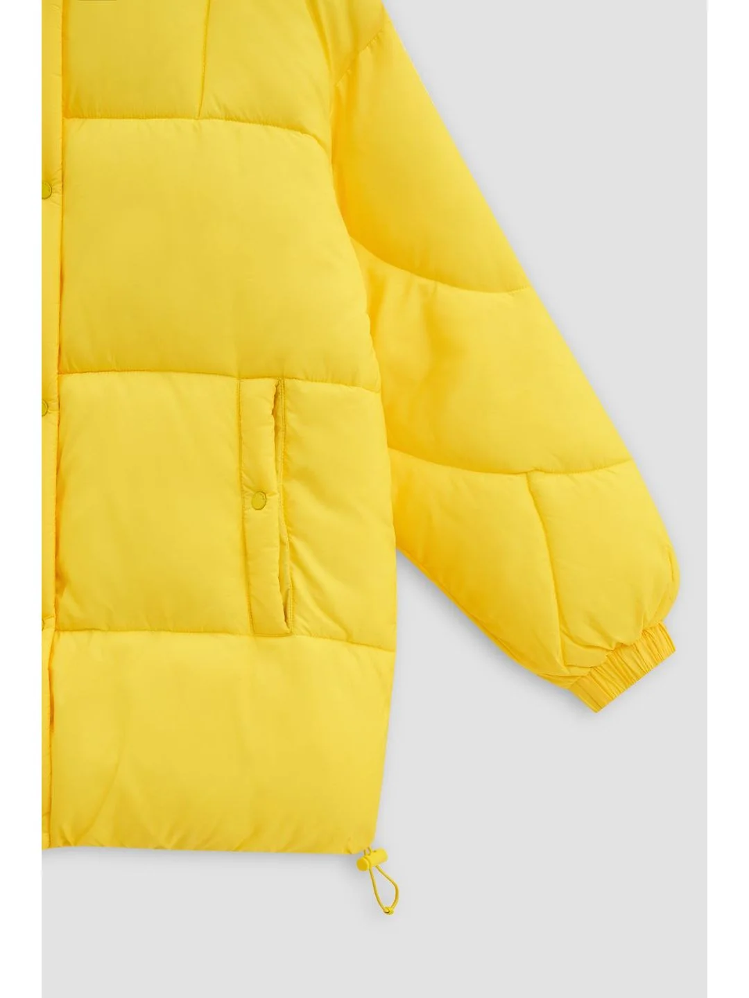 Желтый куртка oversize силуэта с капюшоном