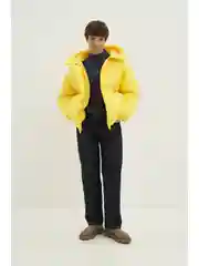 Желтый куртка oversize силуэта с капюшоном
