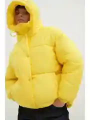 Желтый куртка oversize силуэта с капюшоном