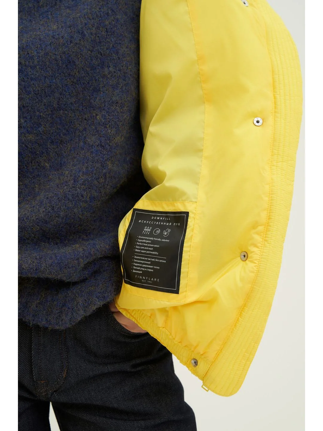 Желтый куртка oversize силуэта с капюшоном