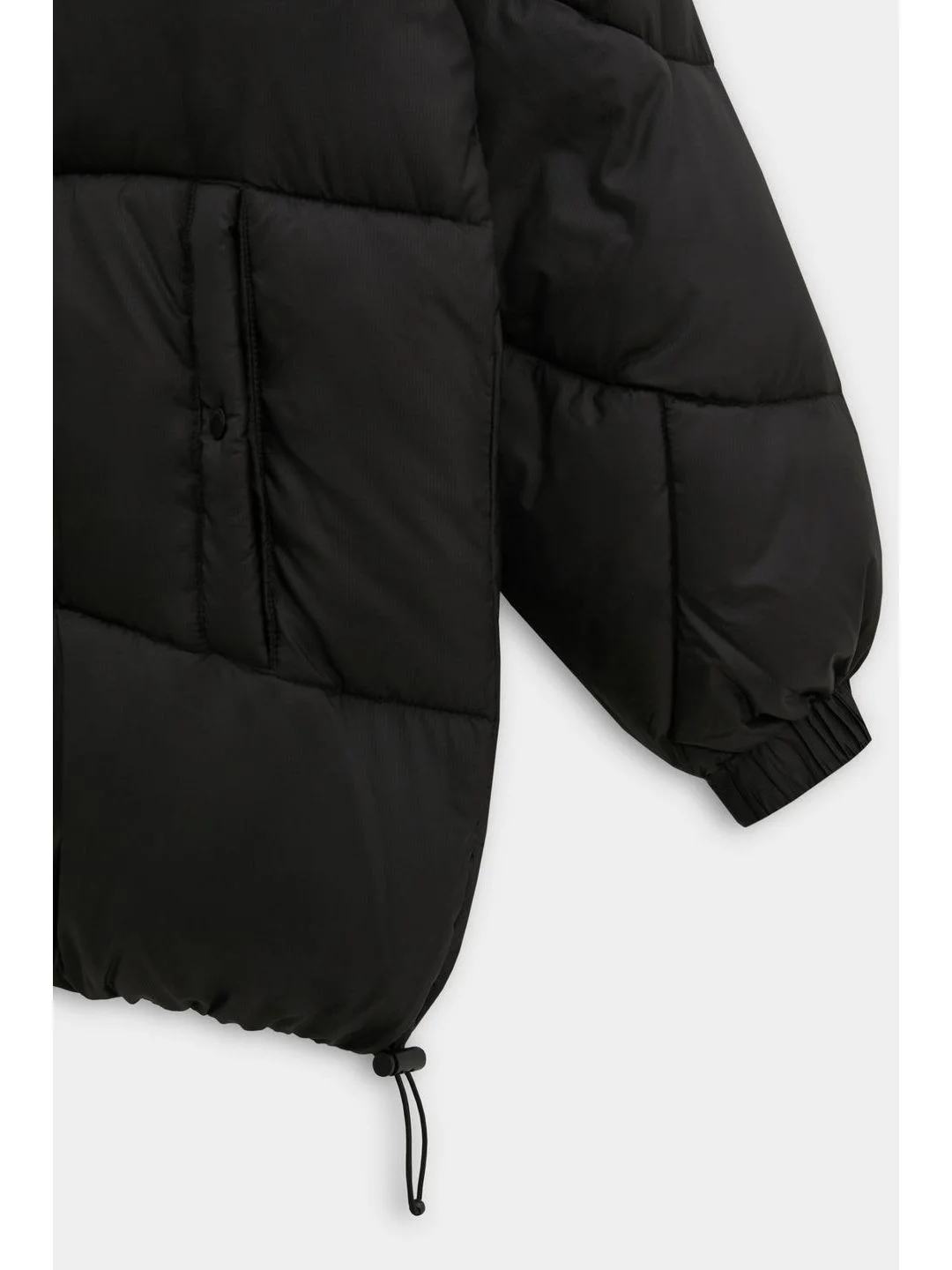 Черный куртка oversize силуэта с капюшоном