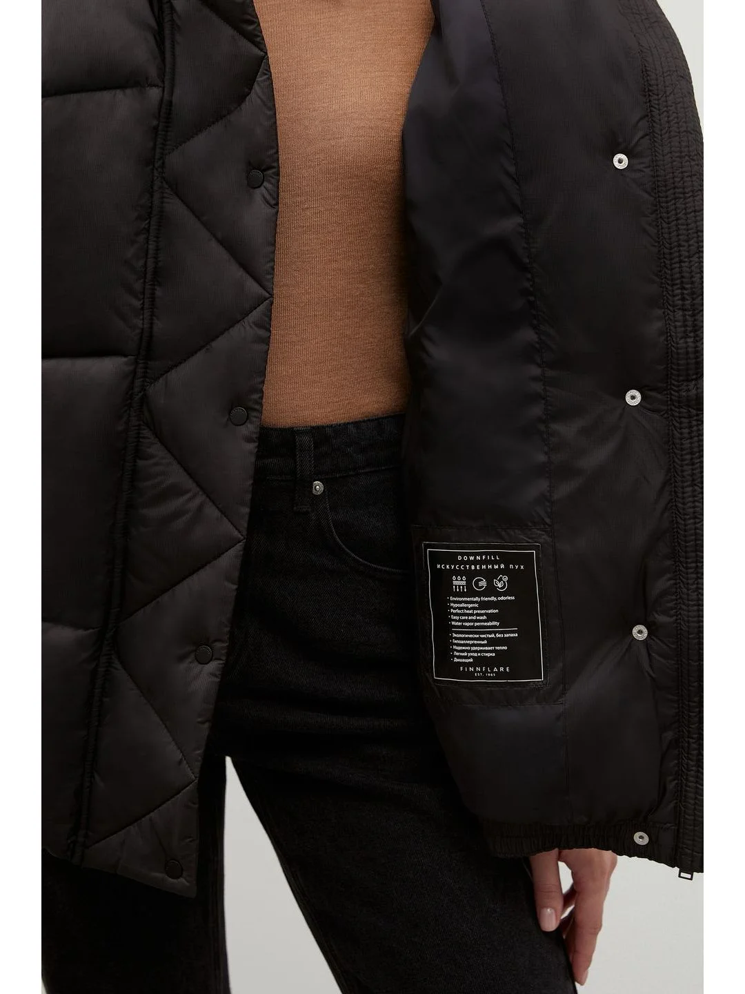 Черный куртка oversize силуэта с капюшоном
