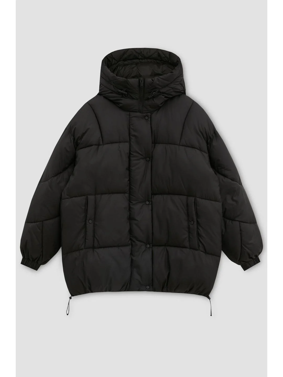 Черный куртка oversize силуэта с капюшоном