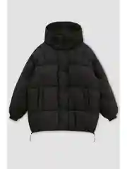 Черный куртка oversize силуэта с капюшоном