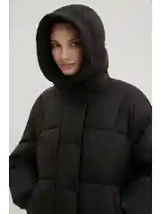 Черный куртка oversize силуэта с капюшоном