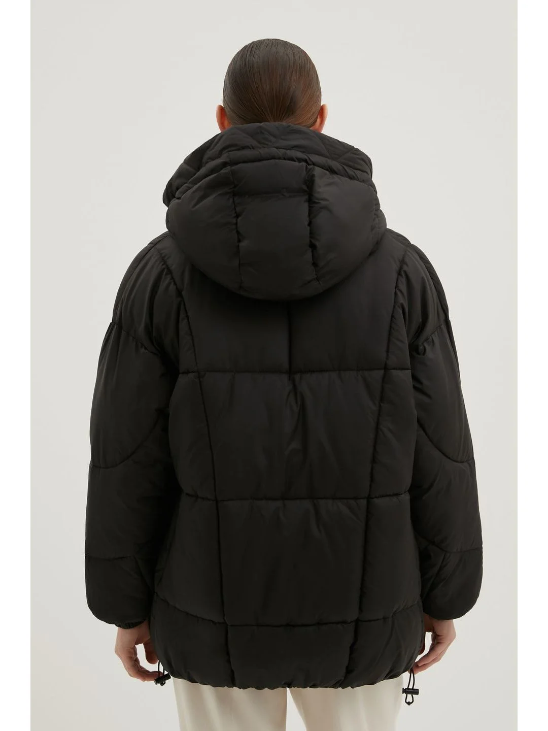 Черный куртка oversize силуэта с капюшоном