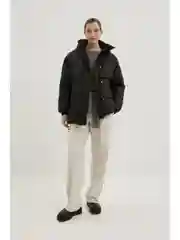 Черный куртка oversize силуэта с капюшоном