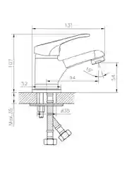 Смеситель для раковины с коротким изливом Decoroom DR21011, однорычажный, хром