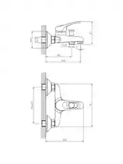 Смеситель для ванны с душем Decoroom DR21035, однорычажный, хром