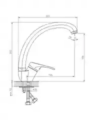 Смеситель для кухни Decoroom DR21021, однорычажный, хром