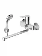 Смеситель для ванны с душем Decoroom DR22043, с длинным изливом, однорычажный, хром