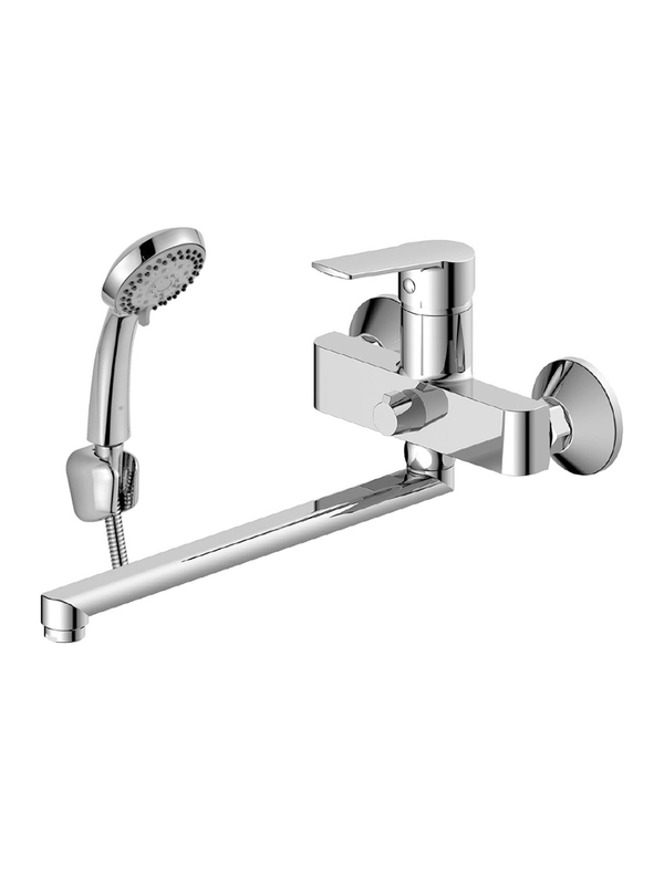 Смеситель для ванны с душем Decoroom DR22043, с длинным изливом, однорычажный, хром