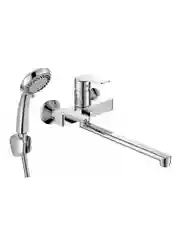 Смеситель для ванны с душем Decoroom DR23043, с длинным изливом, однорычажный, хром