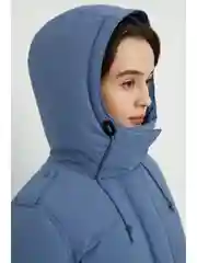 Синий пуховое пальто с капюшоном