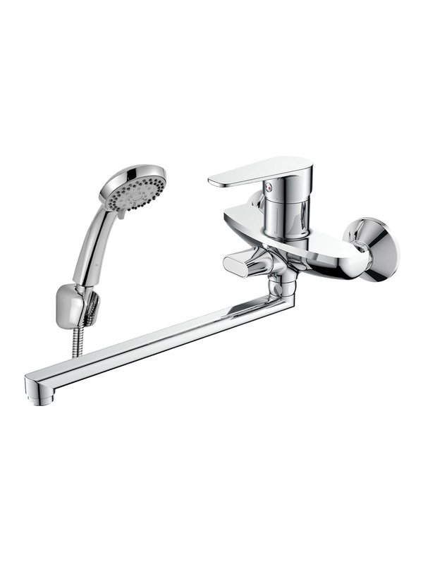 Смеситель для ванны с душем Decoroom DR72043, с длинным изливом, однорычажный, хром