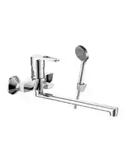 Смеситель для ванны с душем Decoroom DR70043, с длинным изливом, однорычажный, хром