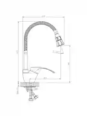 Смеситель для кухни Decoroom DR71022, с гибким изливом, однорычажный, хром