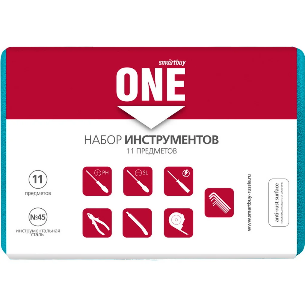 Набор инструментов 11 предметов, отверт.,тестер, плоског.,рулетка,ключи шестигр