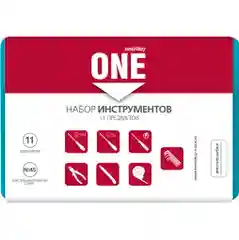 Набор инструментов 11 предметов, отверт.,тестер, плоског.,рулетка,ключи шестигр