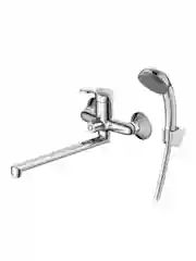 Смеситель для ванны с душем Decoroom DR21043, с длинным изливом, однорычажный, хром
