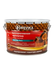 Декоративная пропитка для дерева Drevika Экстра 3 в 1, полуматовая, 9 л, груша