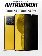 Защитное стекло антишпион Xiaomi Poco X6, Poco X6 Pro (Поко Х6, Поко Х6 Про)