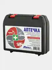 Аптечка первой помощи автомобильная дорожная с наполнением, пластиковый кейс