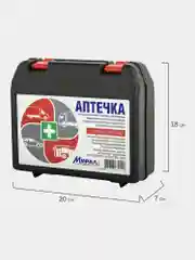 Аптечка первой помощи автомобильная дорожная с наполнением, пластиковый кейс