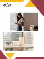 Белый часы-будильник Perfeo "Set"