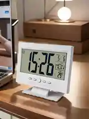 Белый часы-будильник Perfeo "Set"